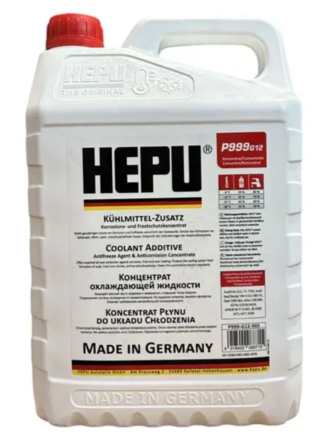 Антифриз HEPU P999 G12 / G30 – Антифриз (концентрат) - 5л