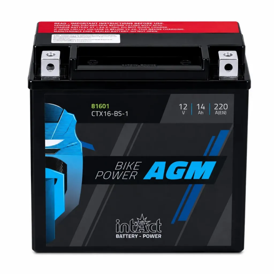 Мото акумулатор intAct Bike-Power AGM YTX16-BS-1 CTX16-BS-1 220A