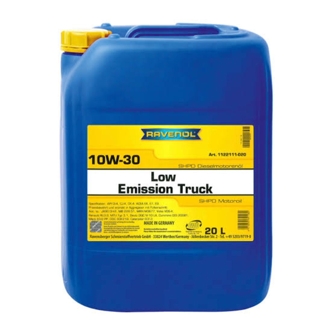Моторно масло RAVENOL Low Emission Truck LET 10W-30 20л.