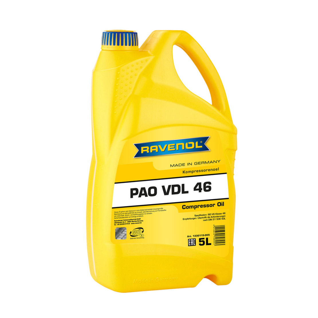 Компресорно масло RAVENOL Kompressorenoel VDL 46 5л.