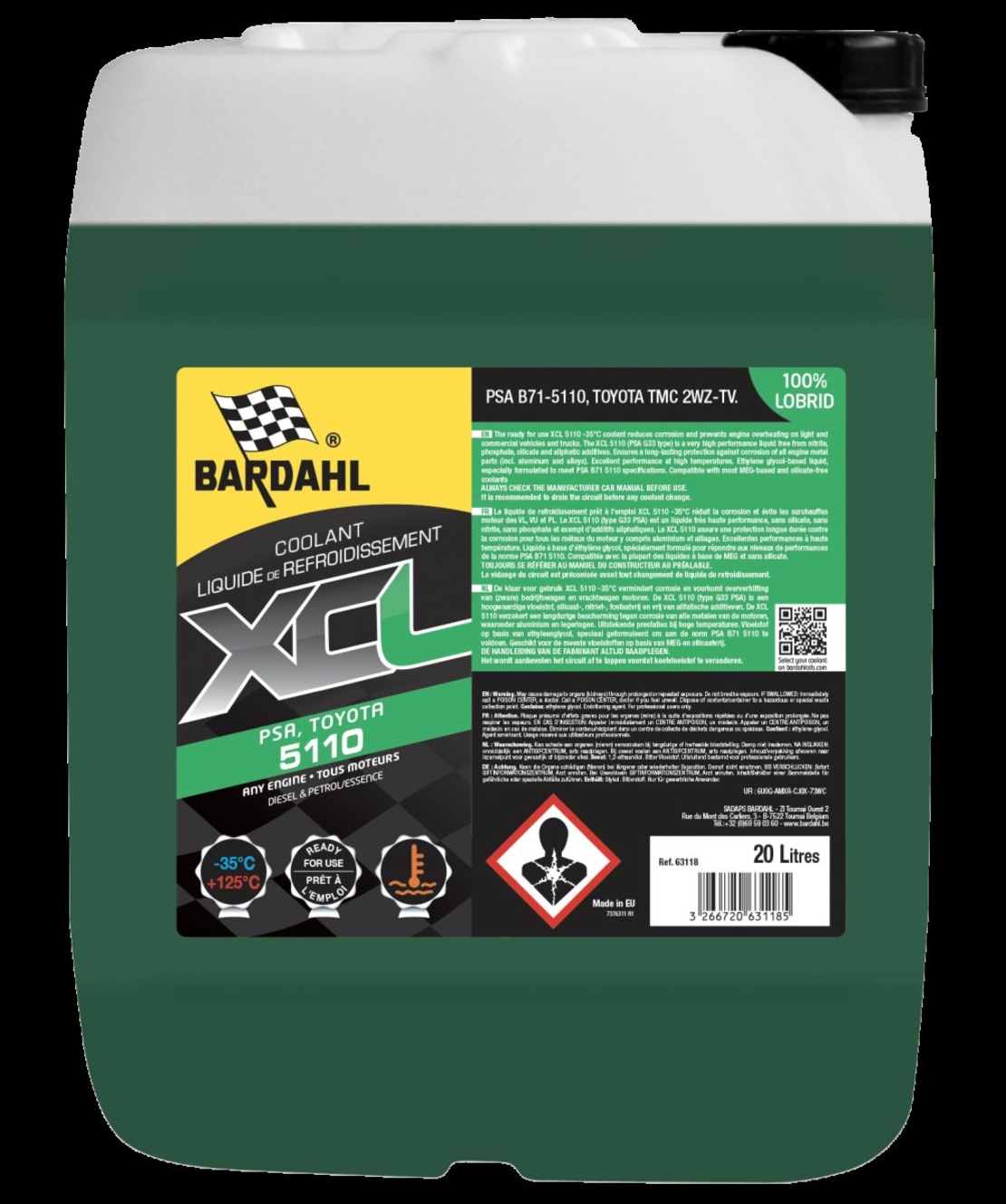Bardahl-Антифриз XCL UNIVERSAL -25°C 20л.