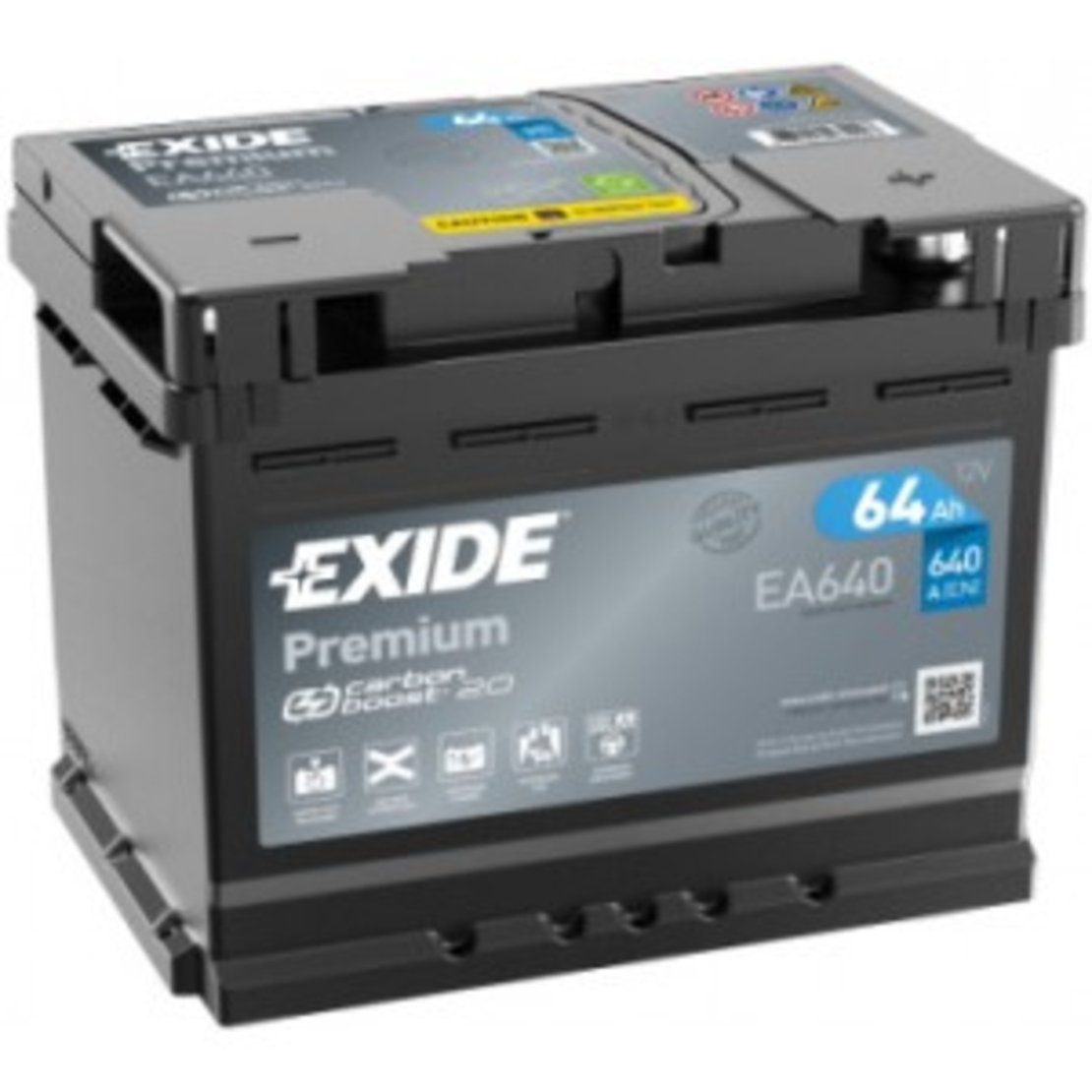 Акумулатор Exide Premium 12V 64Ah 640A EA640