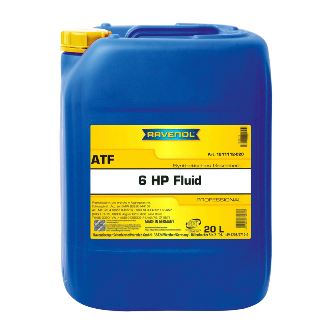 Трансмисионно масло RAVENOL ATF 6 HP Fluid 20л.