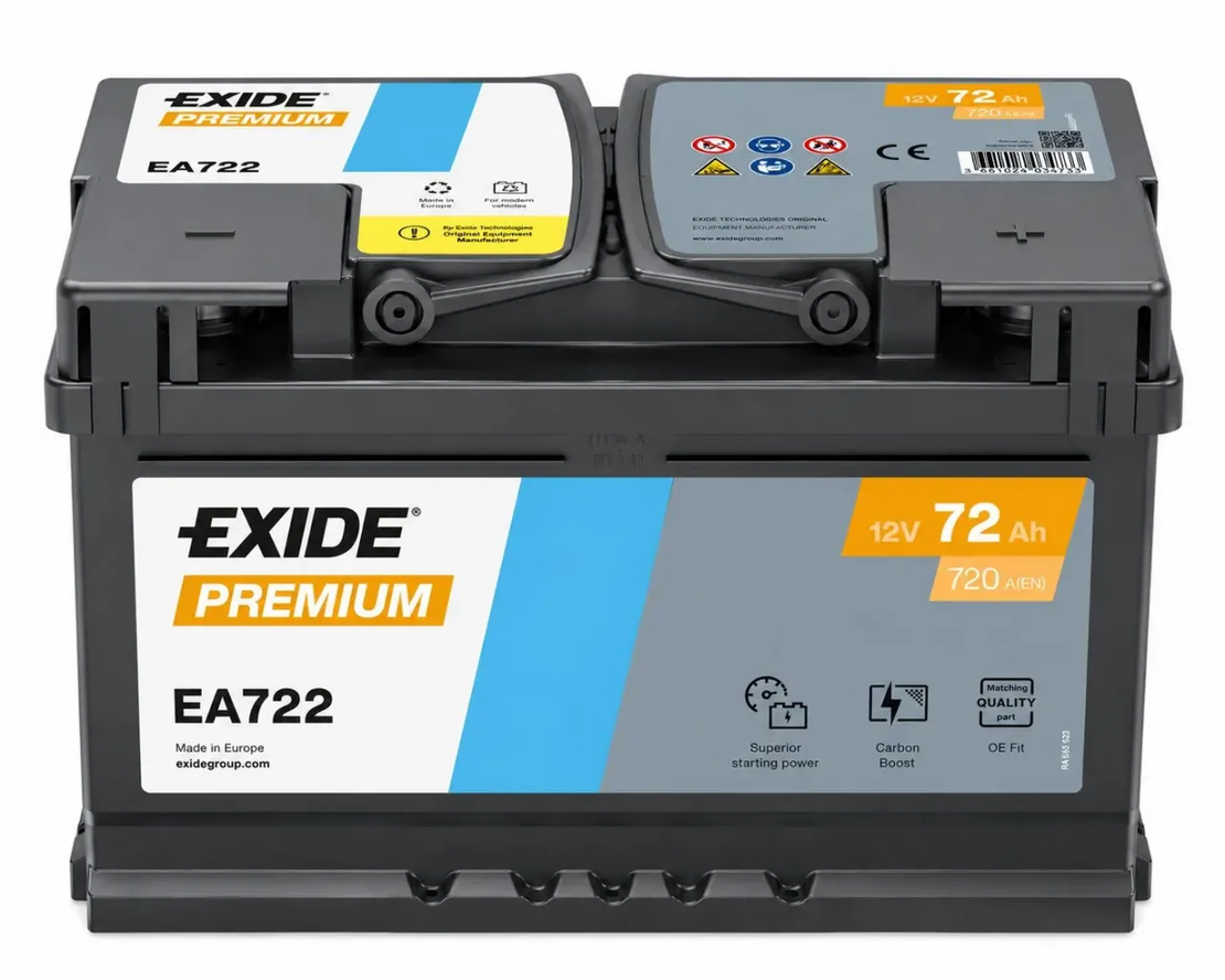 Акумулатор Exide Premium 12V 72Ah 720A EA722