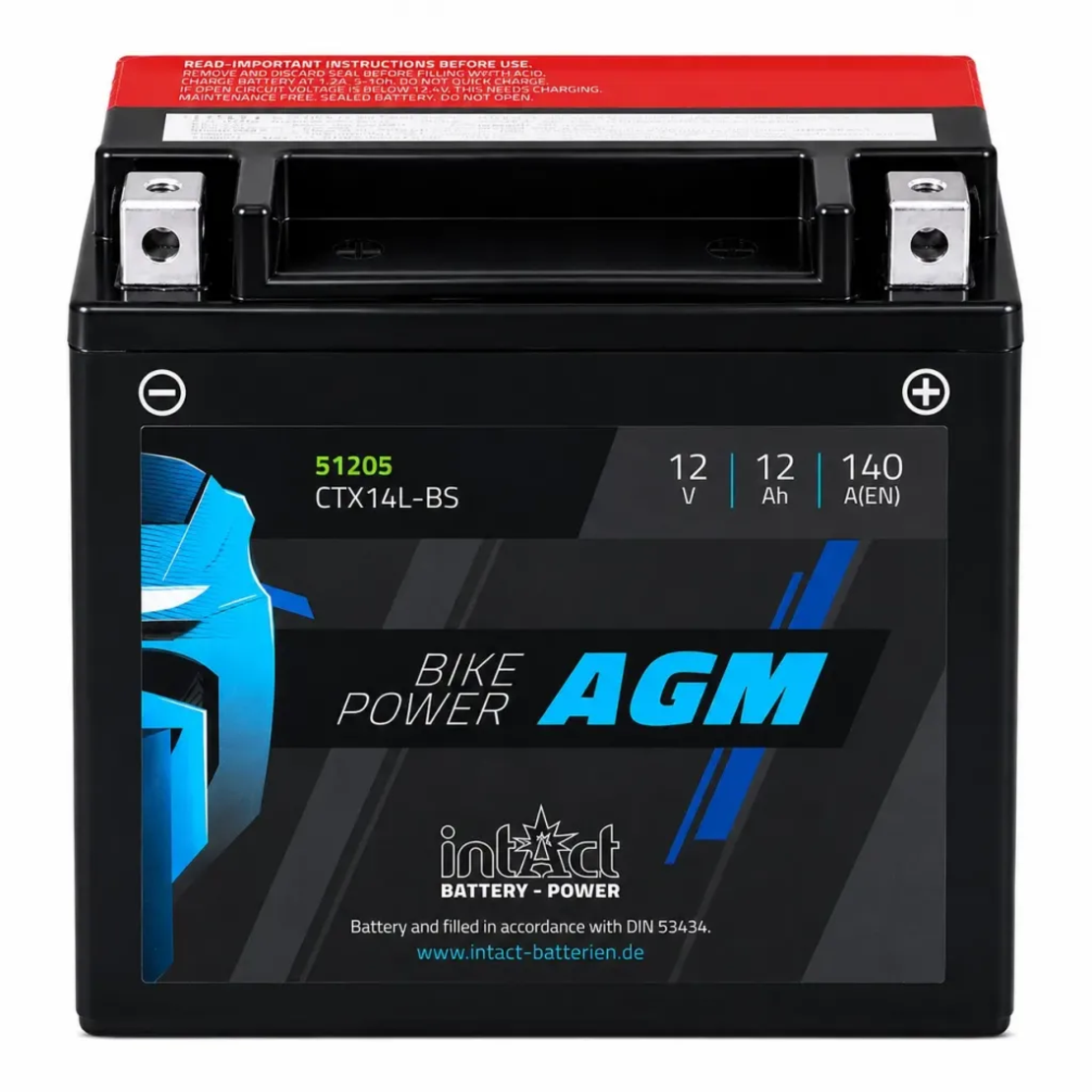 Мото акумулатор intAct Bike-Power AGM YTX14L-BS CTX14L-BS 140A
