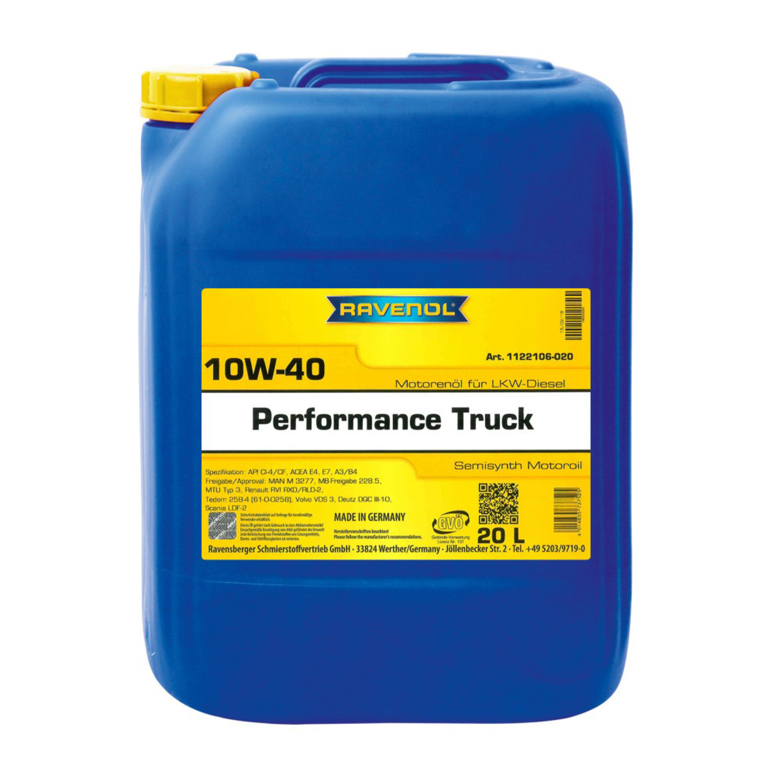 Моторно масло RAVENOL Performance Truck 10W-40 20л.