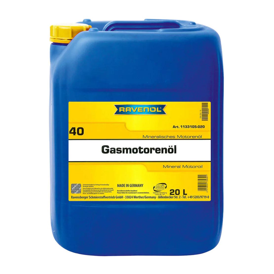Моторно масло RAVENOL Gasmotorenol SAE 40 20л.