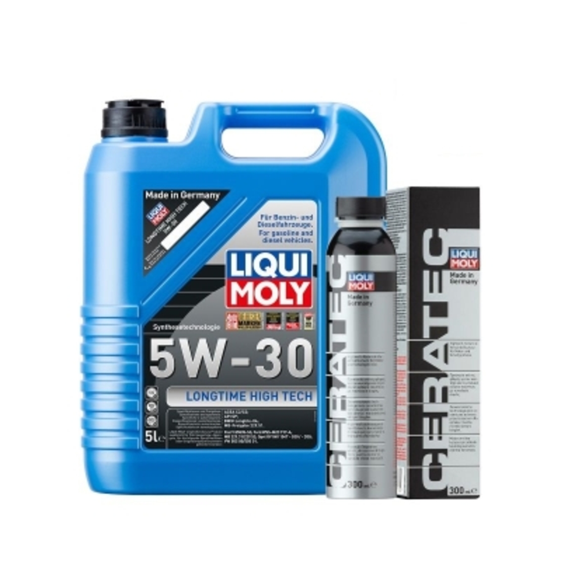 ПРОМО Масло LIQUI MOLY LONGTIME HIGH TECH 5W‑30 - 5 Литра + Добавка LIQUI MOLY Cera Tec Керамика - 300 мл.