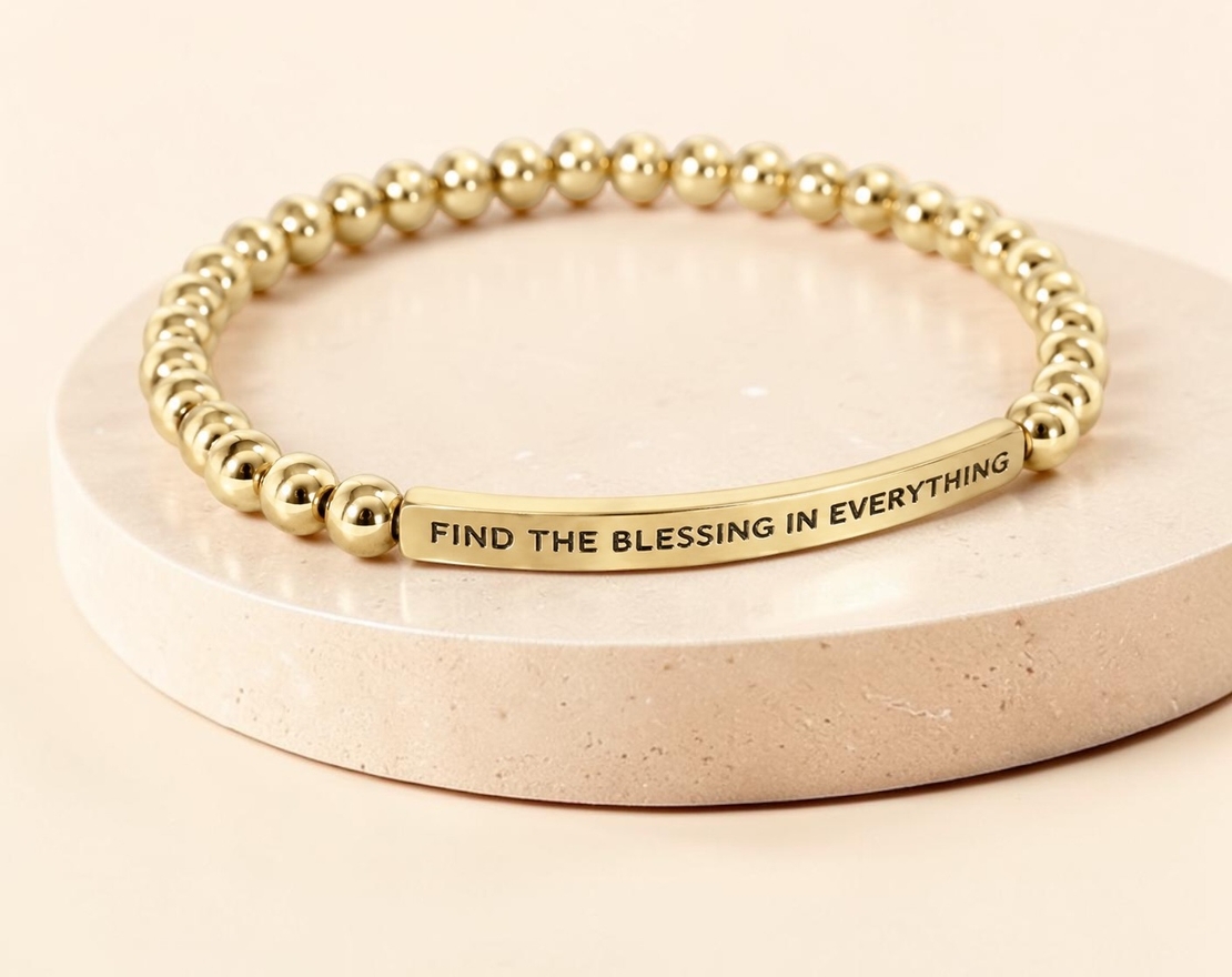 Hematite Bracelet “Find the Blessing in Everything”