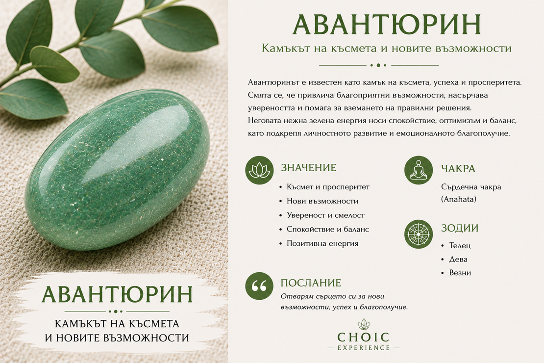 Авантюрин – Камъкът на късмета и новите