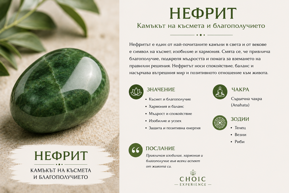 Нефрит – Камъкът на късмета и благополучието