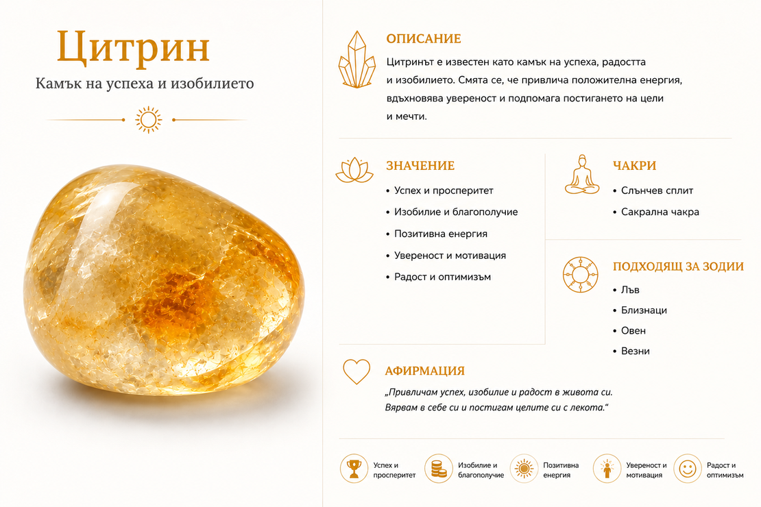 Цитрин – Камък на успеха и изобилието