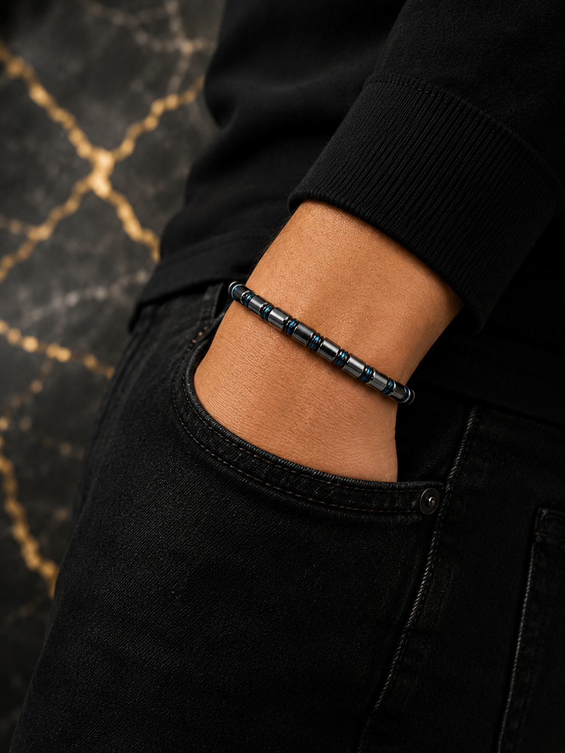 Мъжка гривна Hematite Classic