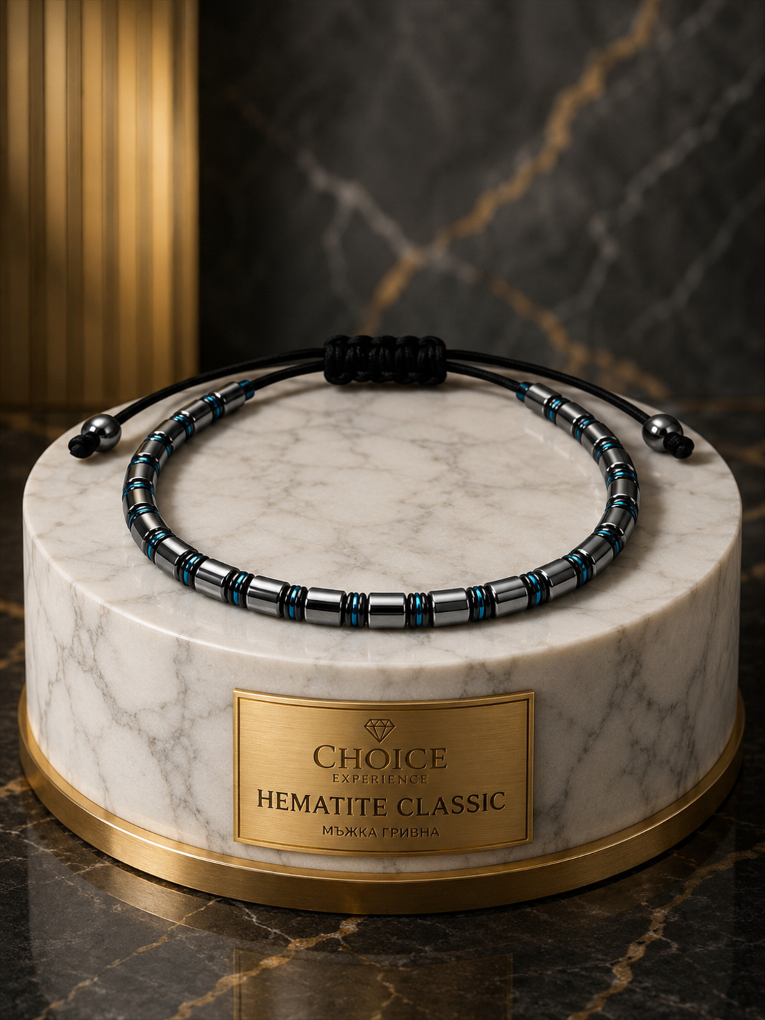 Мъжка гривна Hematite Classic