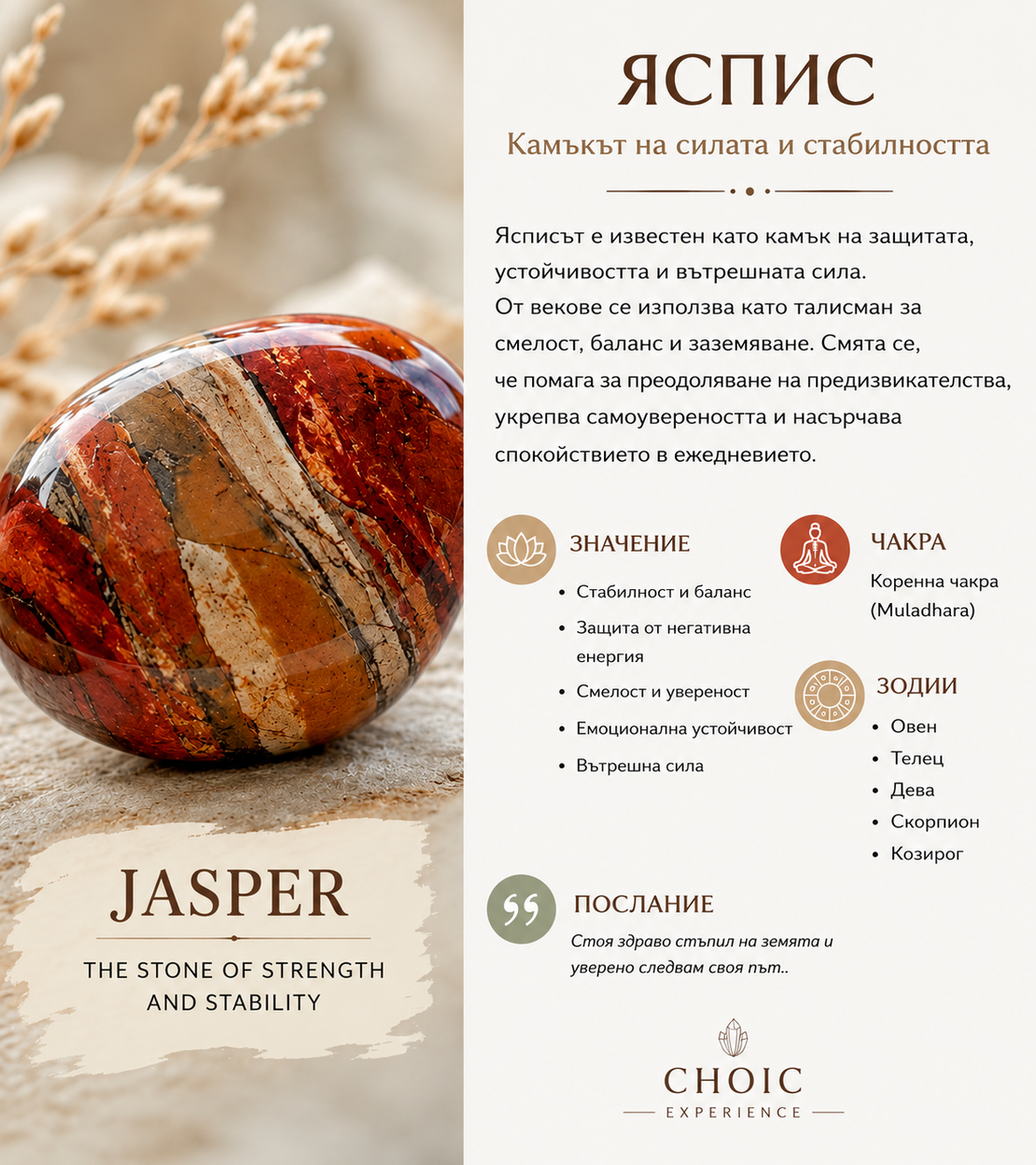 Яспис – Камъкът на силата и