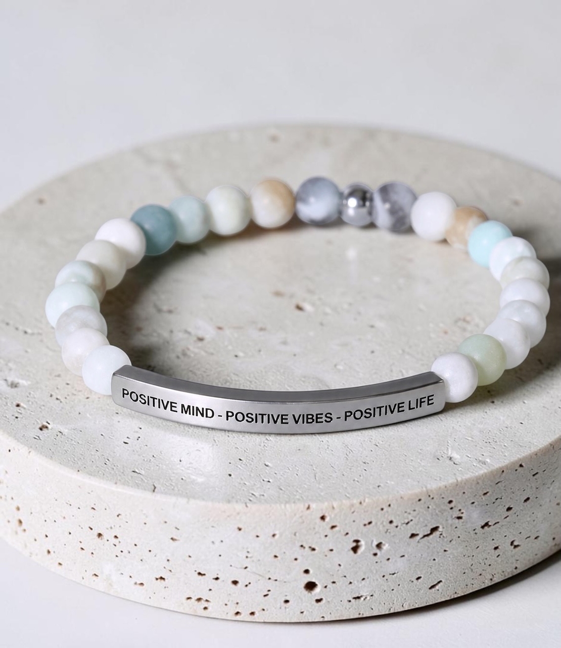 Amazonite Bracelet “Positive Mind • Positive Vibes • Positive Life”