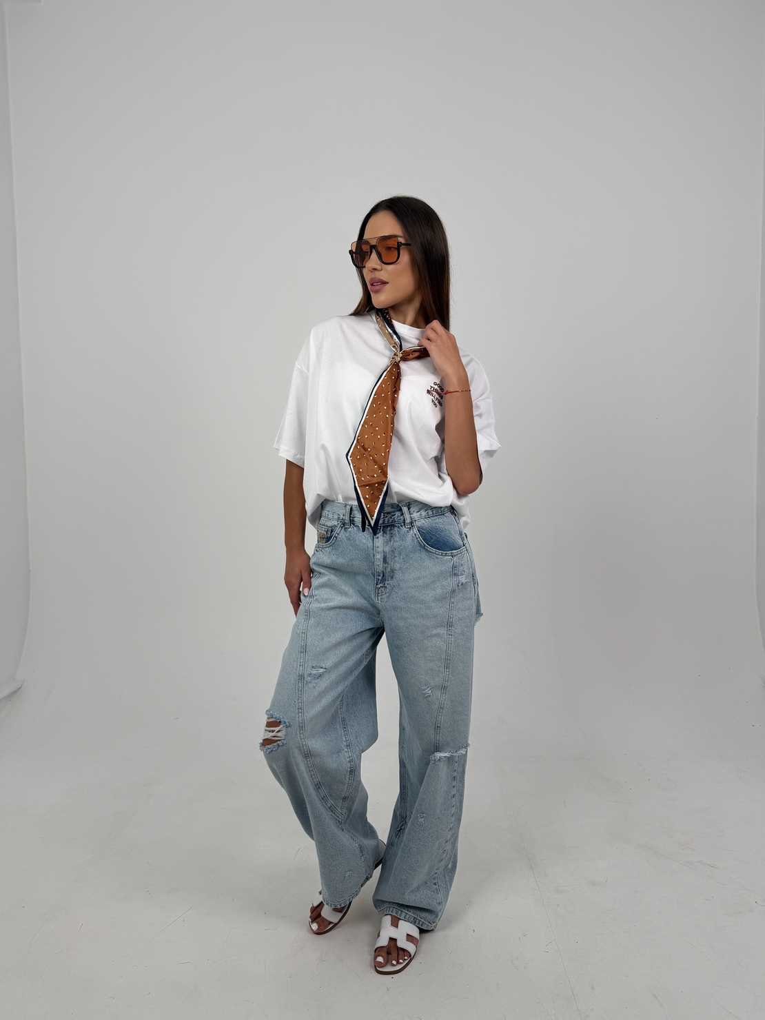 Тениска с шалче