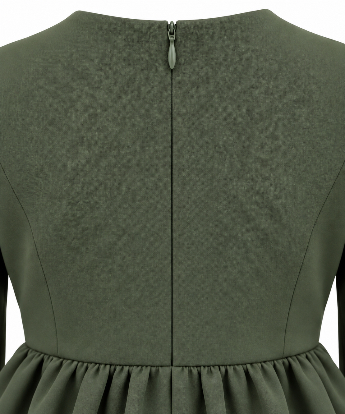 Elegant Two-Piece Women’s Set with Peplum /2608/Olive Green