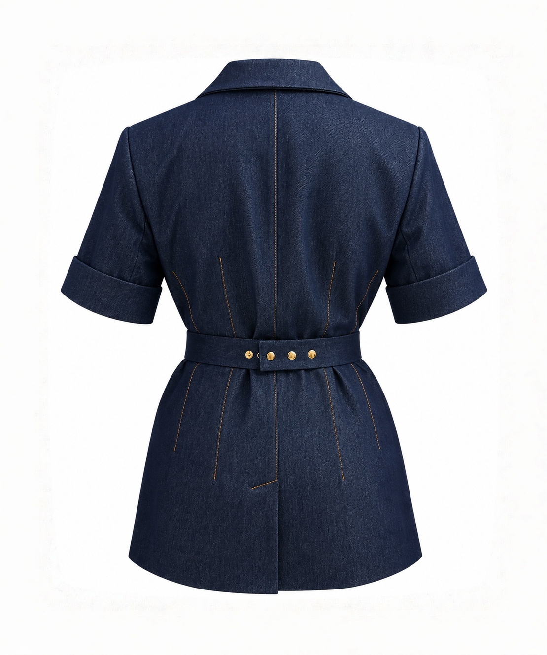 Elegant dark navy blazer with belt/20-79/