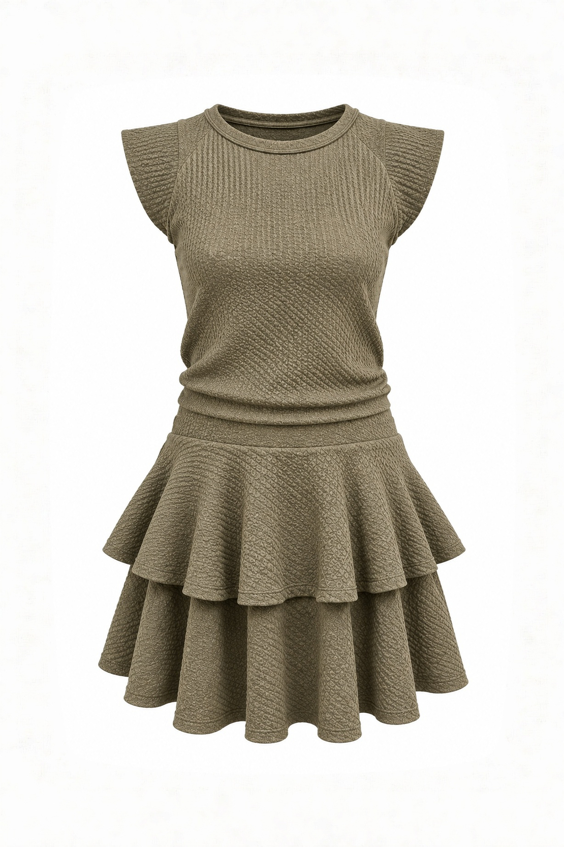Elegant Two-Piece Women’s Set with Flared Skirt /2450/Beige
