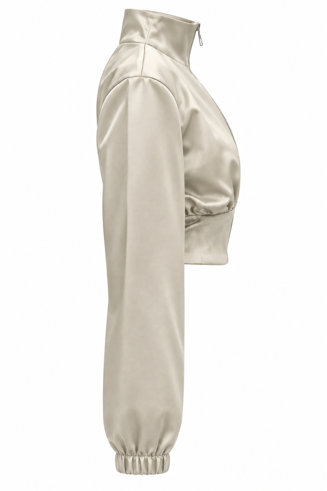 Satin Sporty-Elegant Two-Piece Set in Ecru/2183/