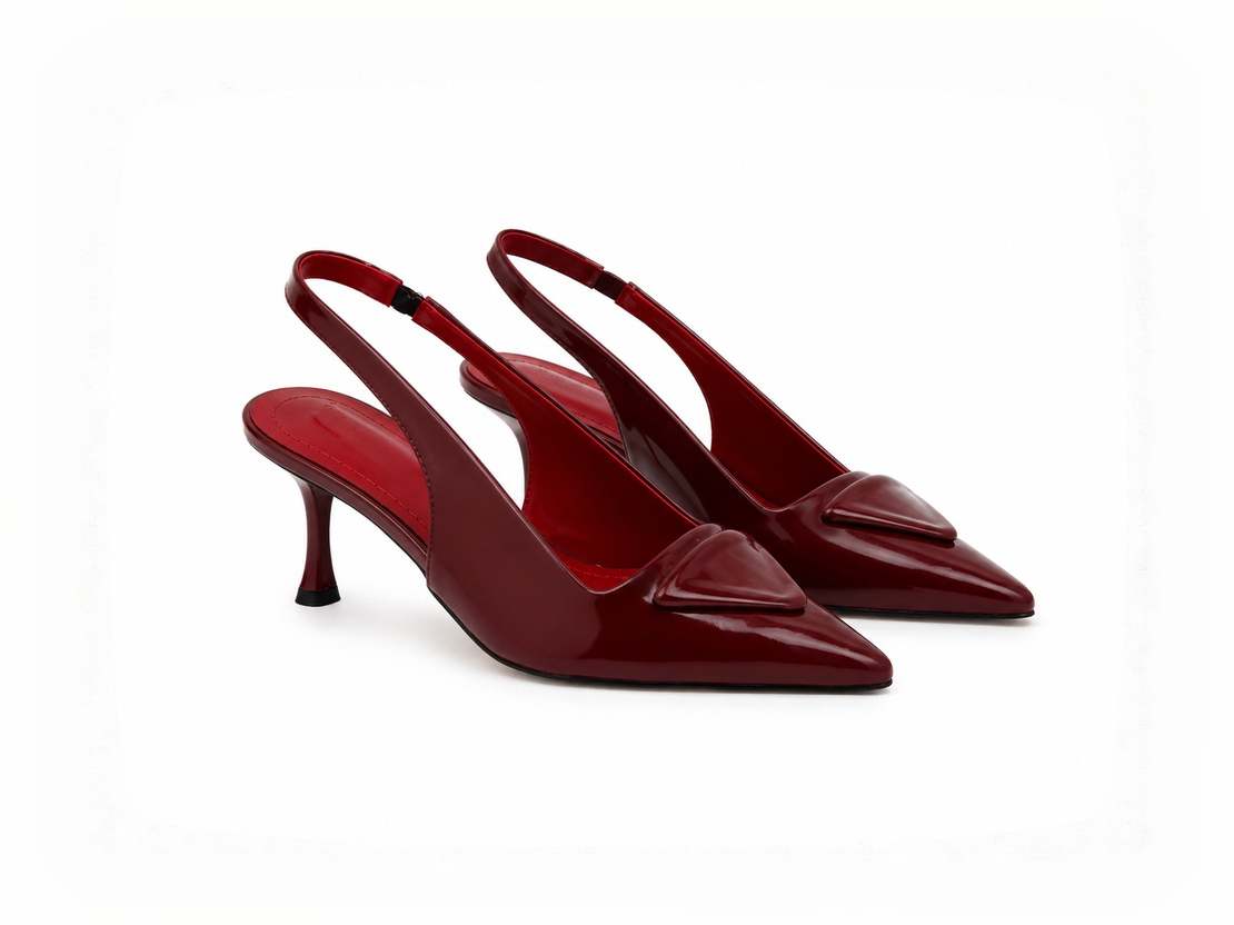 Women's elegant shoes / eco leather / burgundy / 256-6
