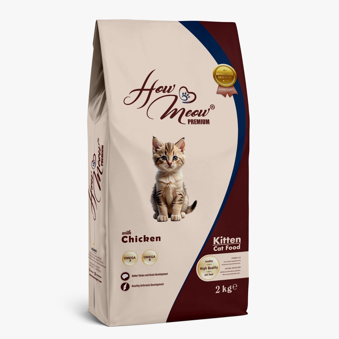 How Meow Premium Kitten Cat Food с пиле – 2 кг.