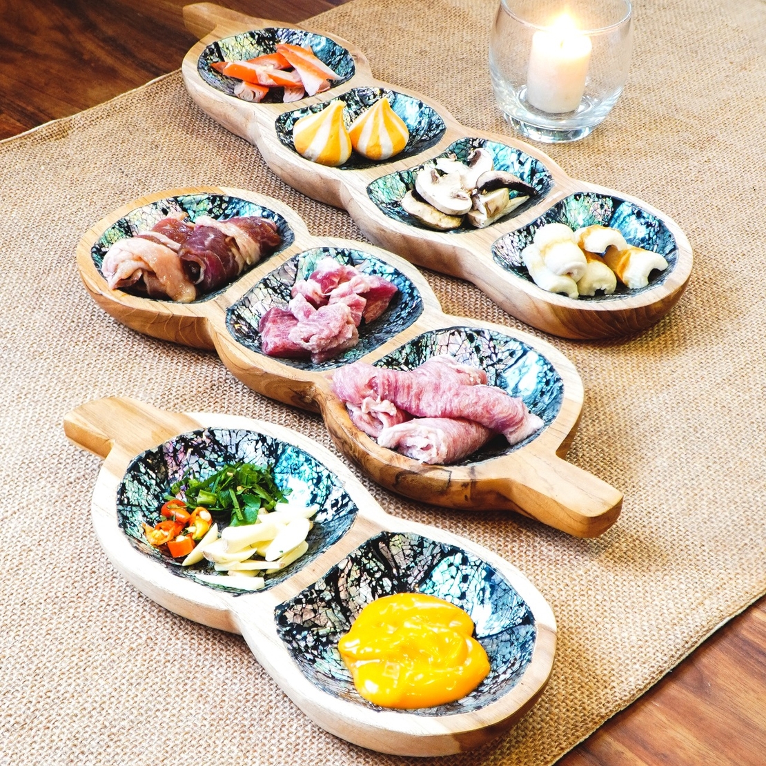 PEANUT SHELL BOWL S/3