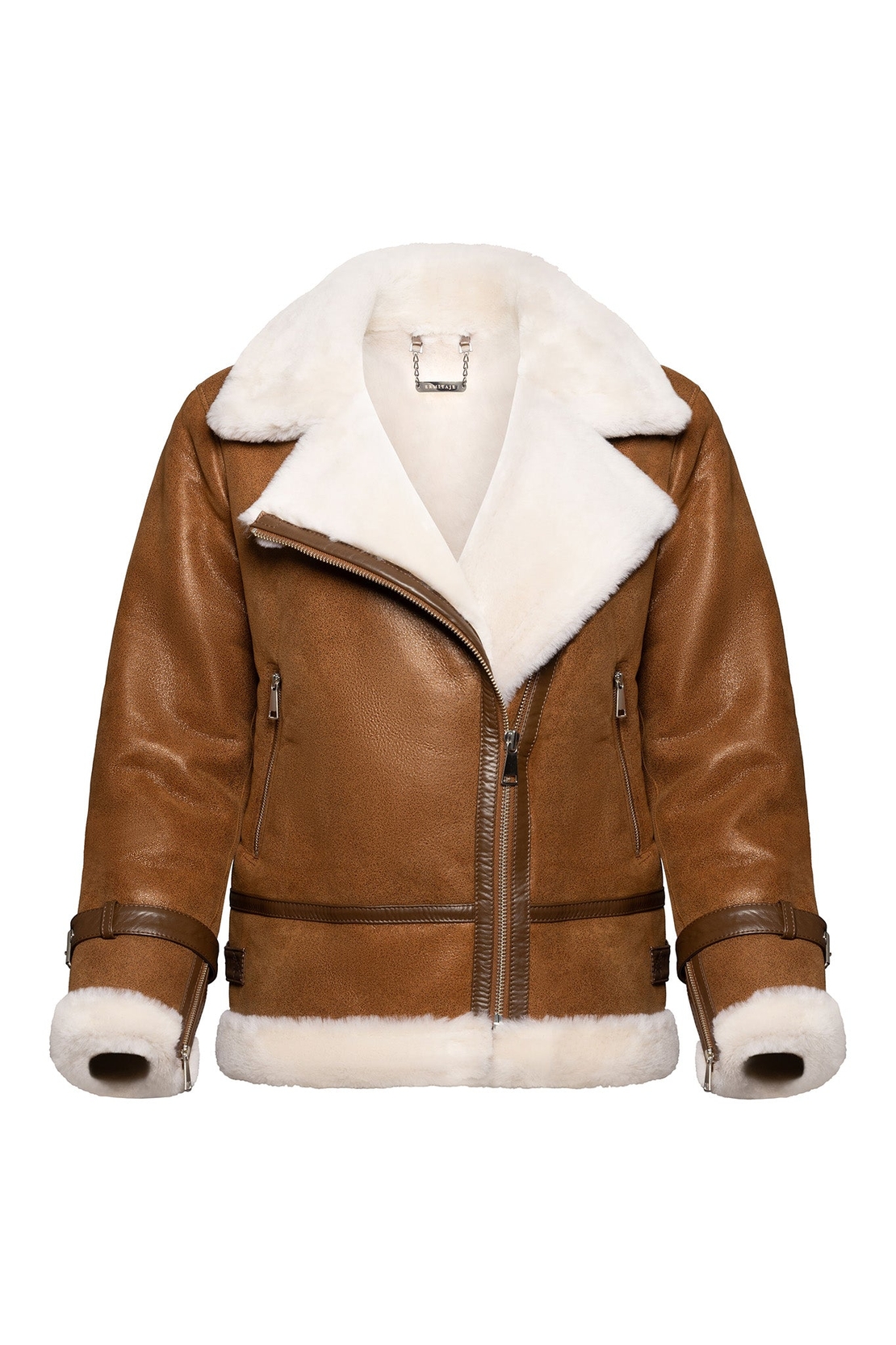 AVIATOR JACKET IN AGED-LEATHER AND SHEARLING 5