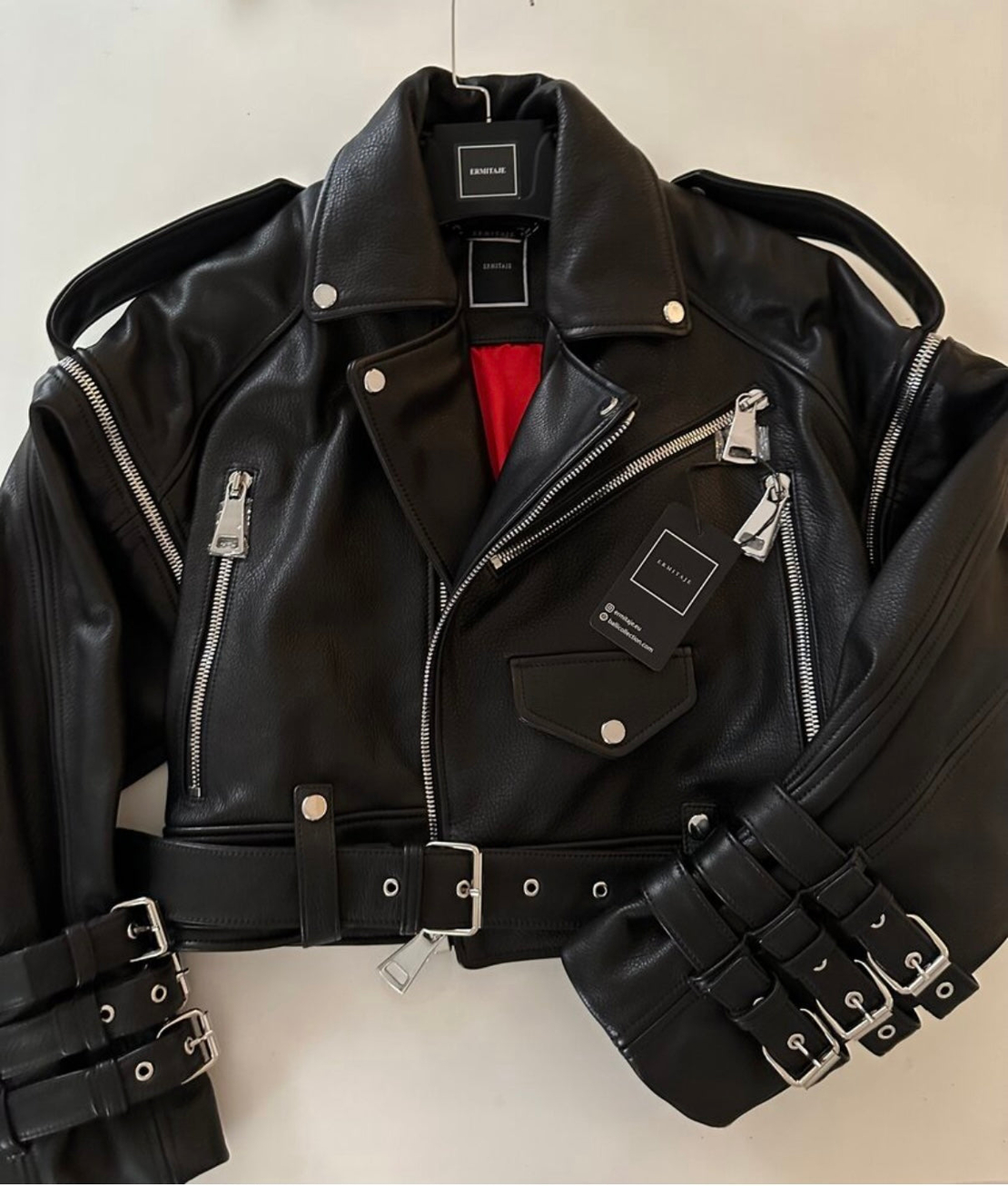 MOTORCYCLE JACKET -VEST IN CALFSKIN ,, Dominus silver ''