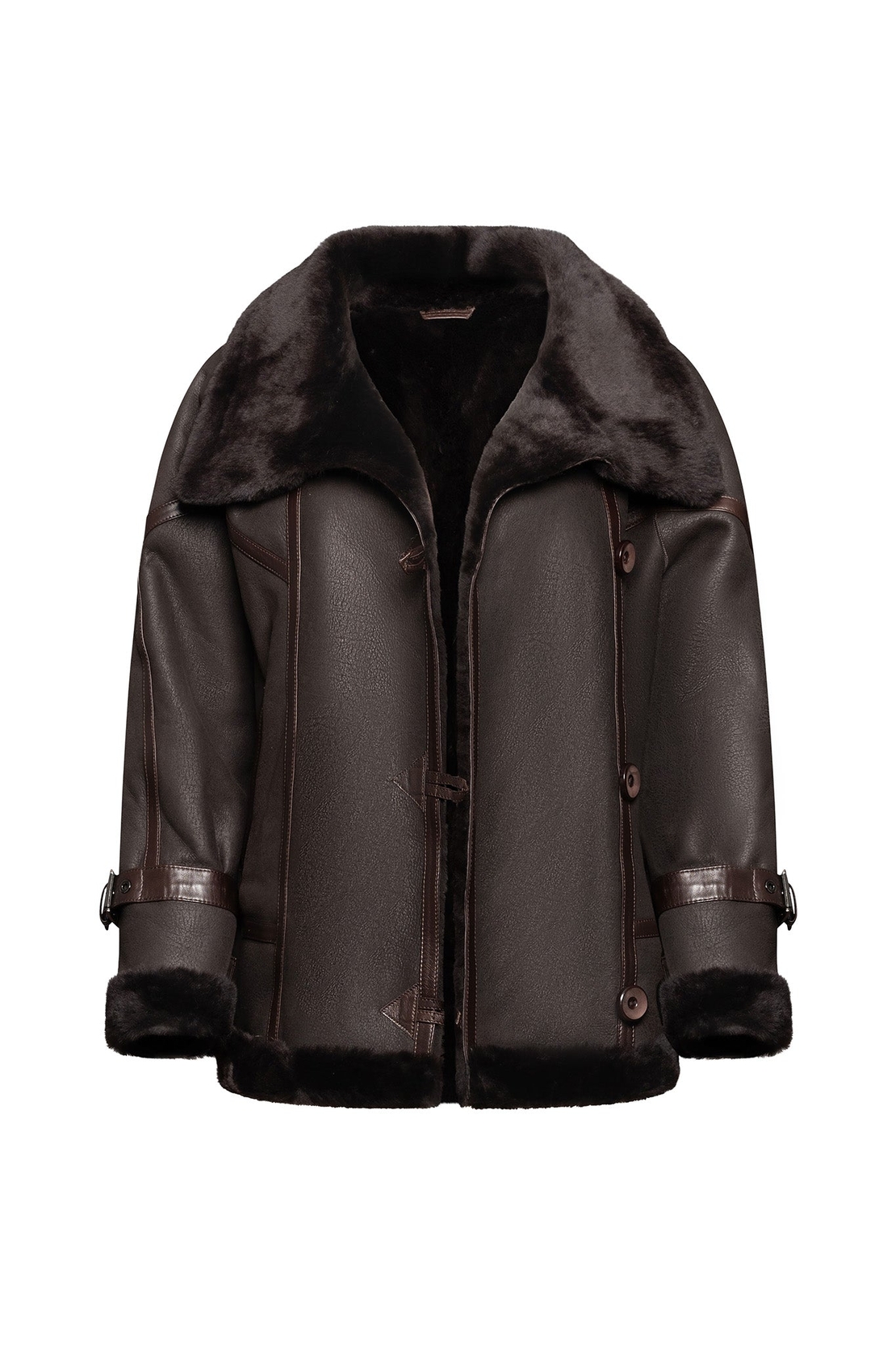 AVIATOR JACKET IN AGED-LEATHER AND SHEARLING 4