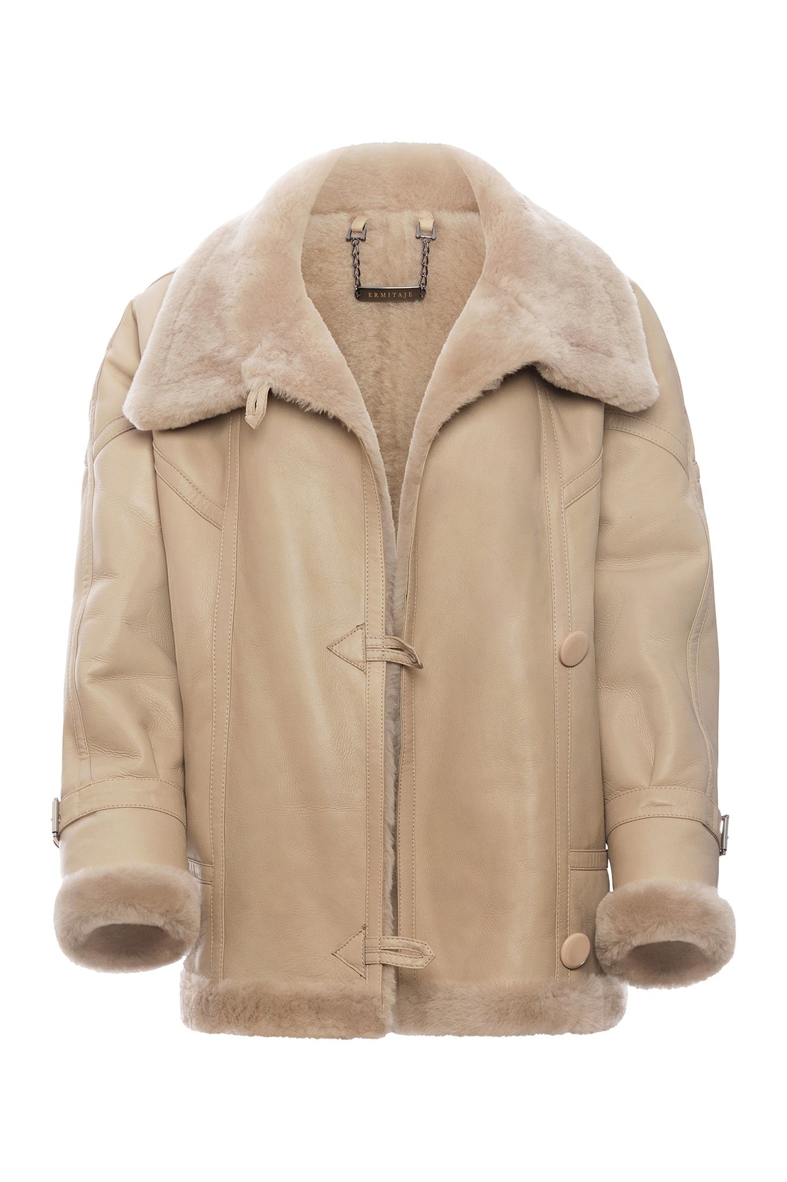 AVIATOR JACKET IN AGED-LEATHER AND SHEARLING 2