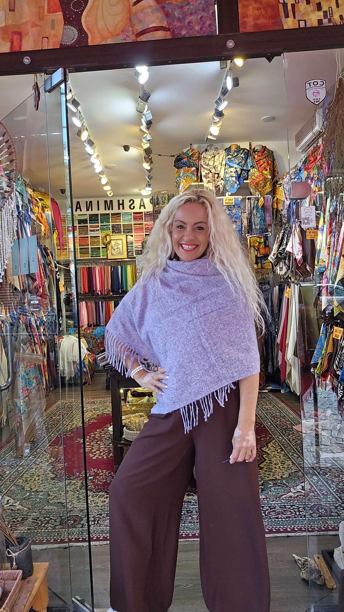 Шал фино букле лилав