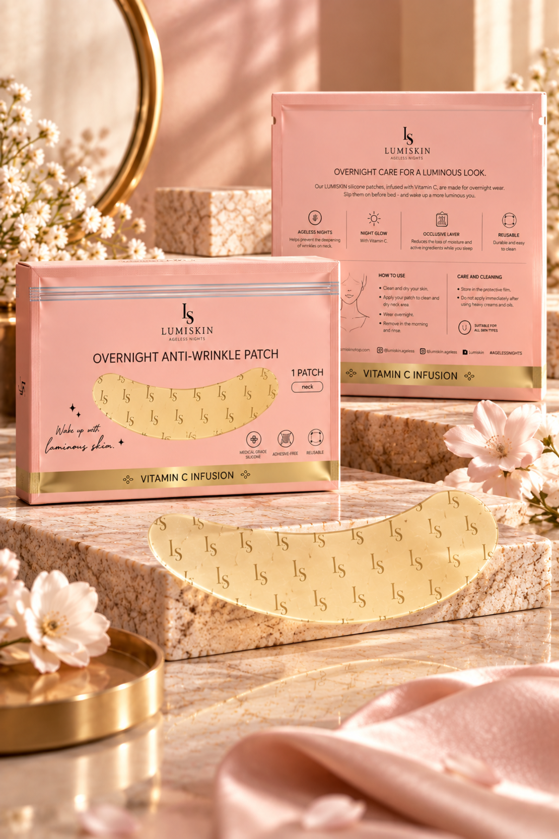 LUMISKIN Overnight Anti-Wrinkle Neck Patch с витамин C