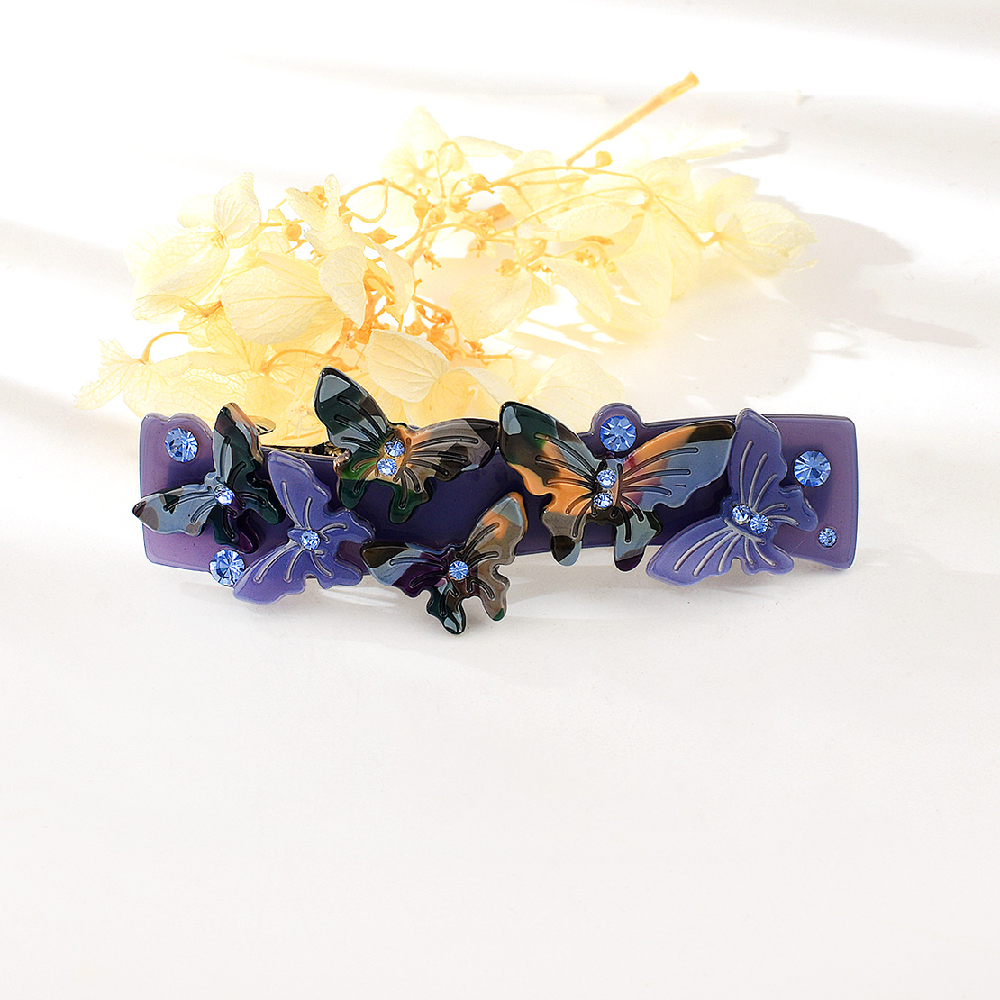 BUTTERFLY PURPLE HAIR CLIP JEWELRY ACRYLIC