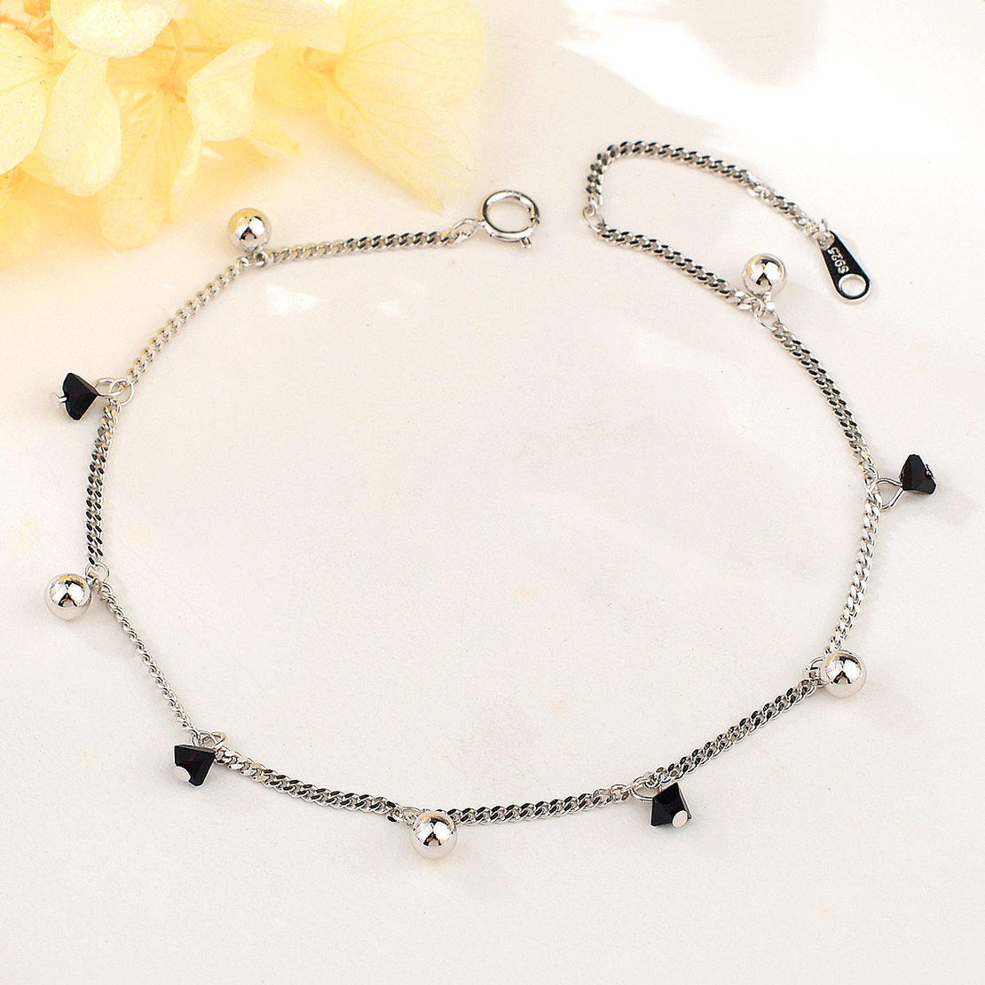 CHANT SILVER  BRACELET WITH RHODIUM