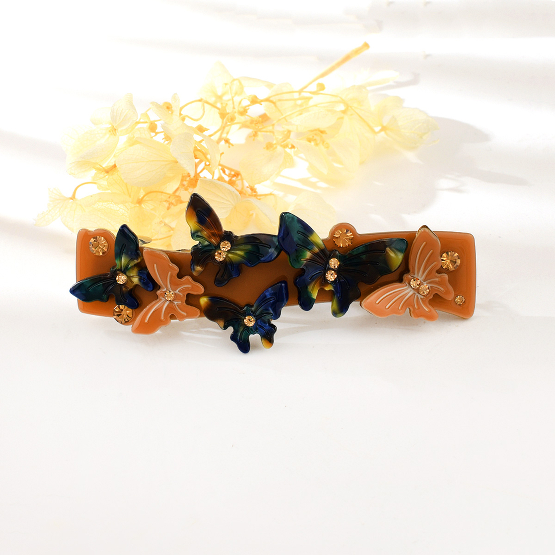 BUTTERFLY BROWN HAIR CLIP JEWELRY ACRYLIC