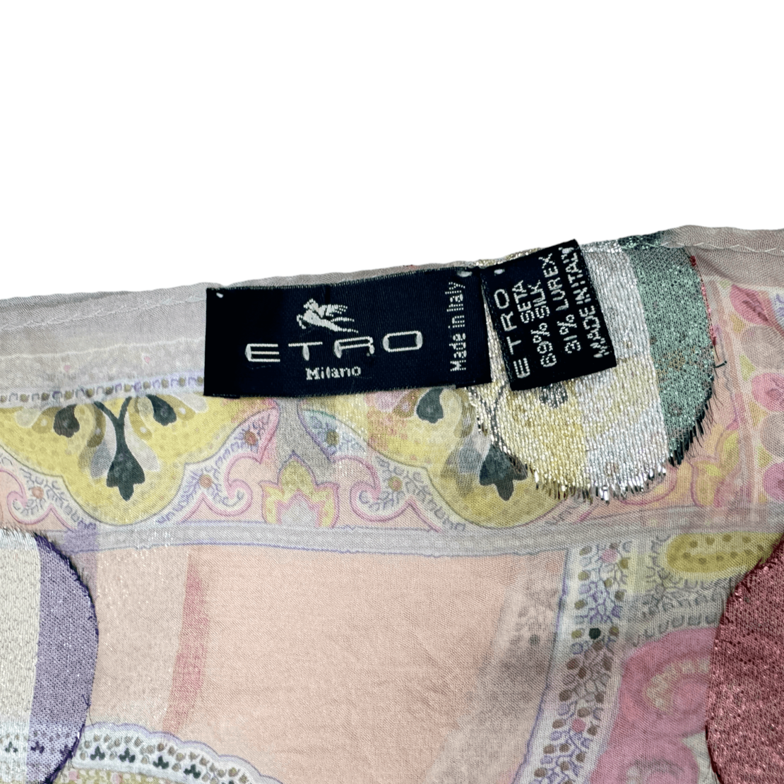 Шал Etro boho print silk scarf