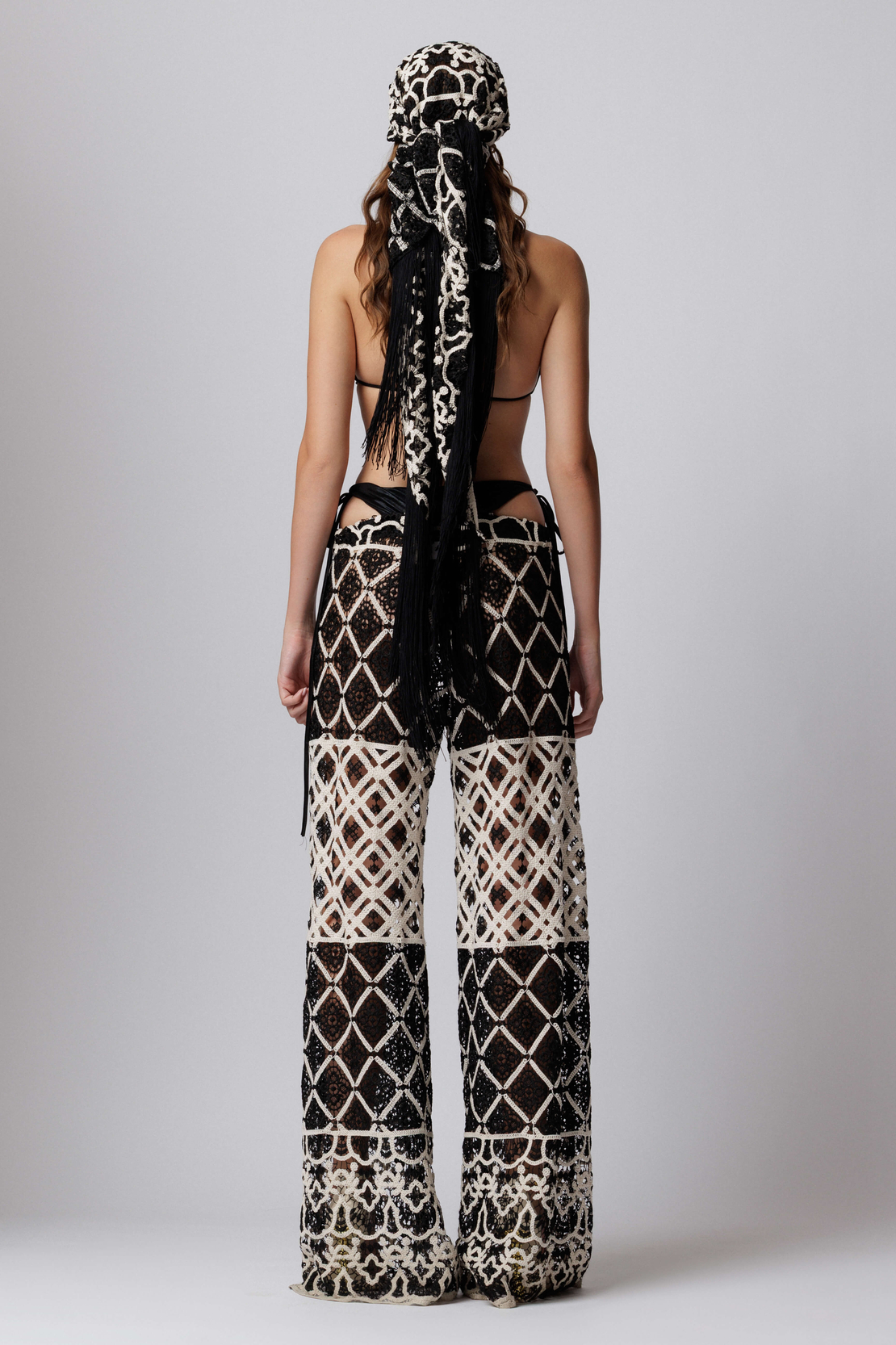 CROCHET WIDE-LEG PANTS