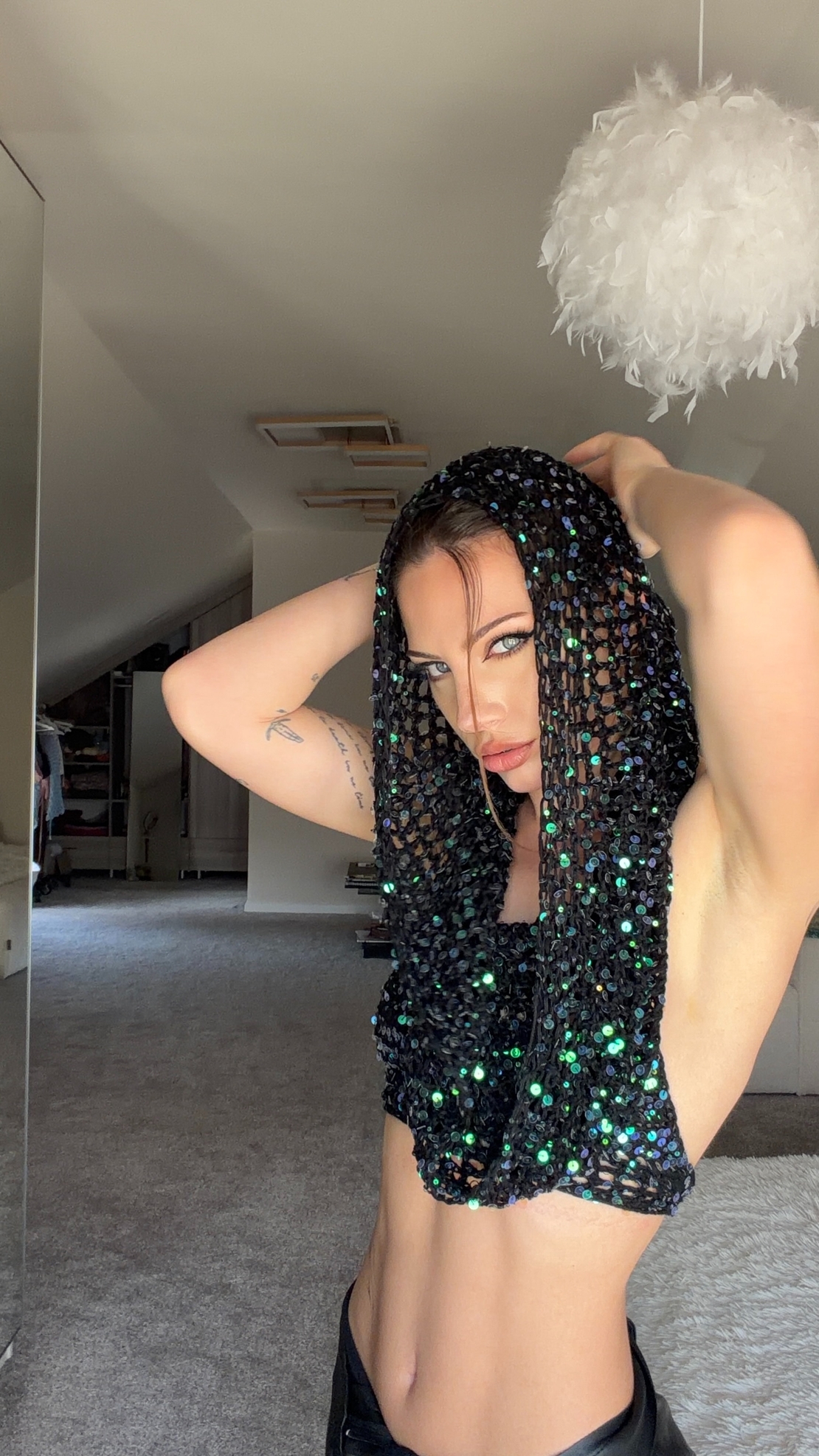 Shimmer Hooded Top