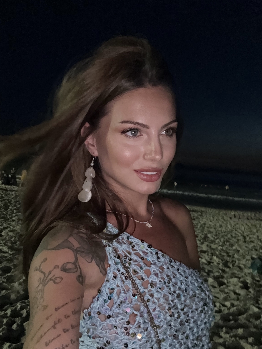 Backless Shimmer Blue Top