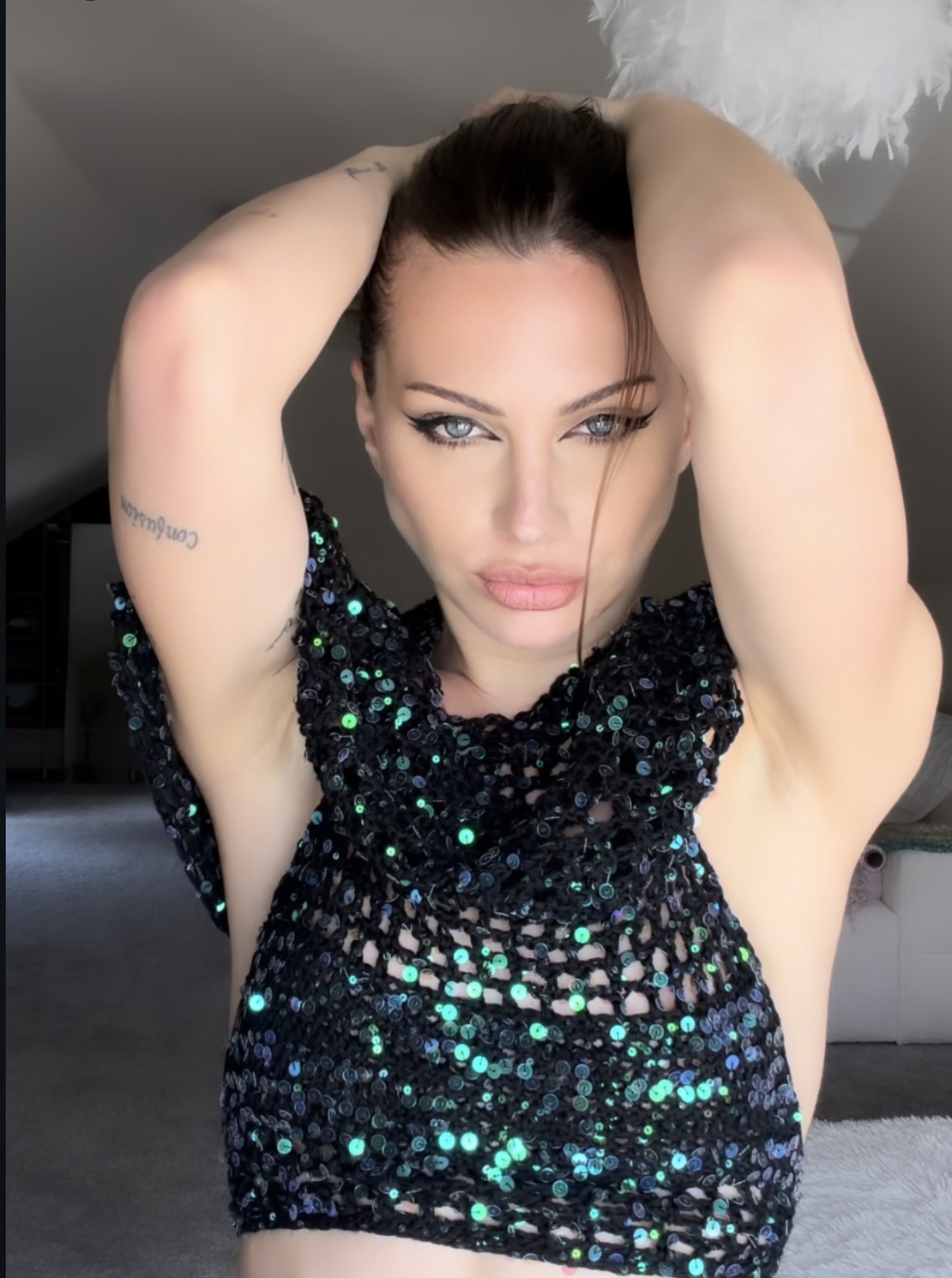 Shimmer Hooded Top