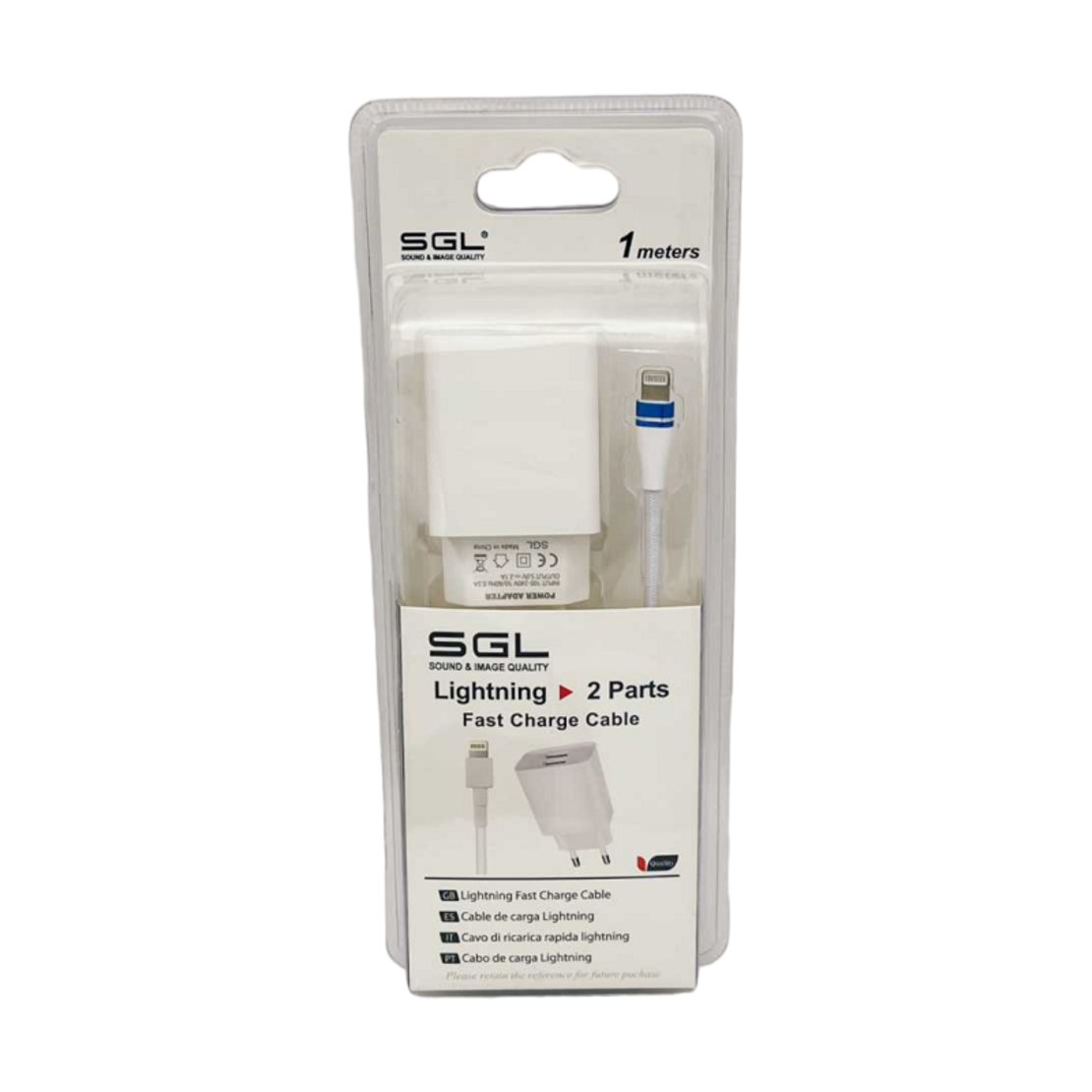 Adaptor de încărcare cu cablu și 2 porturi USB - Lightning - încărcare rapidă - B5 -F2 - 1M - 099521