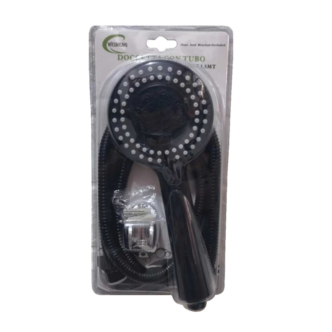 Cap de dus cu reglare a presiunii si furtun - Negru - 1,5m - 152088