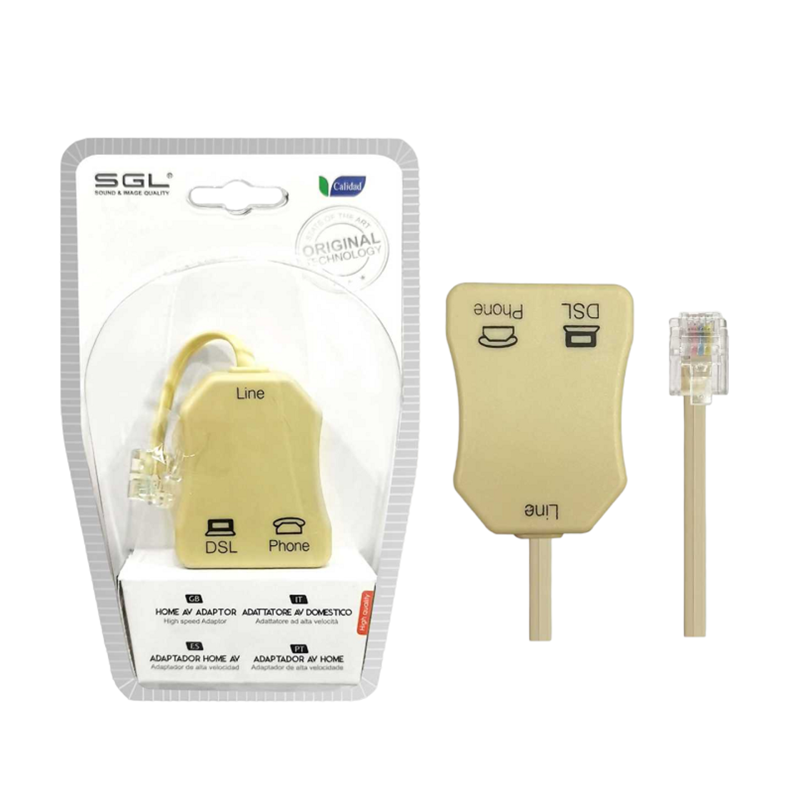 Splitter ADSL cu filtru pentru modem/router si PSTN - Splitter ADSL - 61063B - 098531