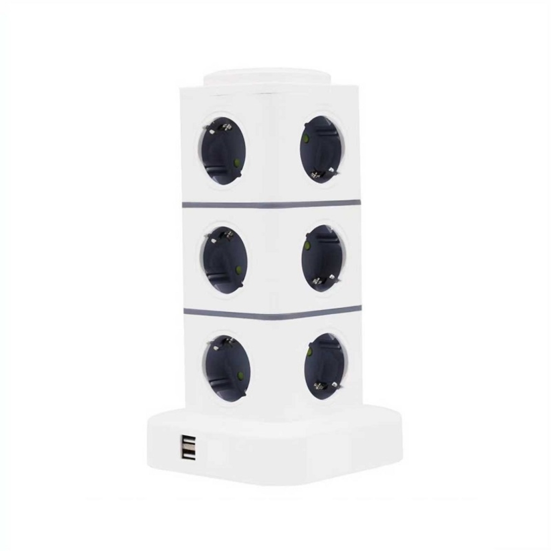 Splitter vertical cu 12 prize - Shuko- 2USB - RC-G12P - 012135