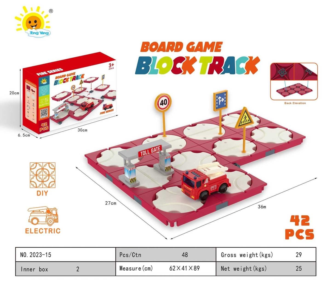 Joc interactiv - Camion de pompieri Block Track - 42 piese - 2023-15 - 677104T