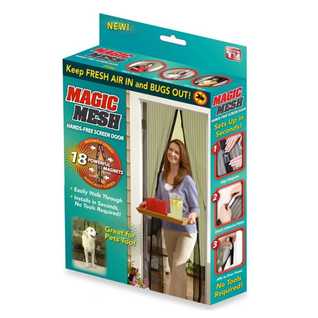 Plasa magnetica pentru usa pentru insecte - 2,1 x 1,00 m - 788068