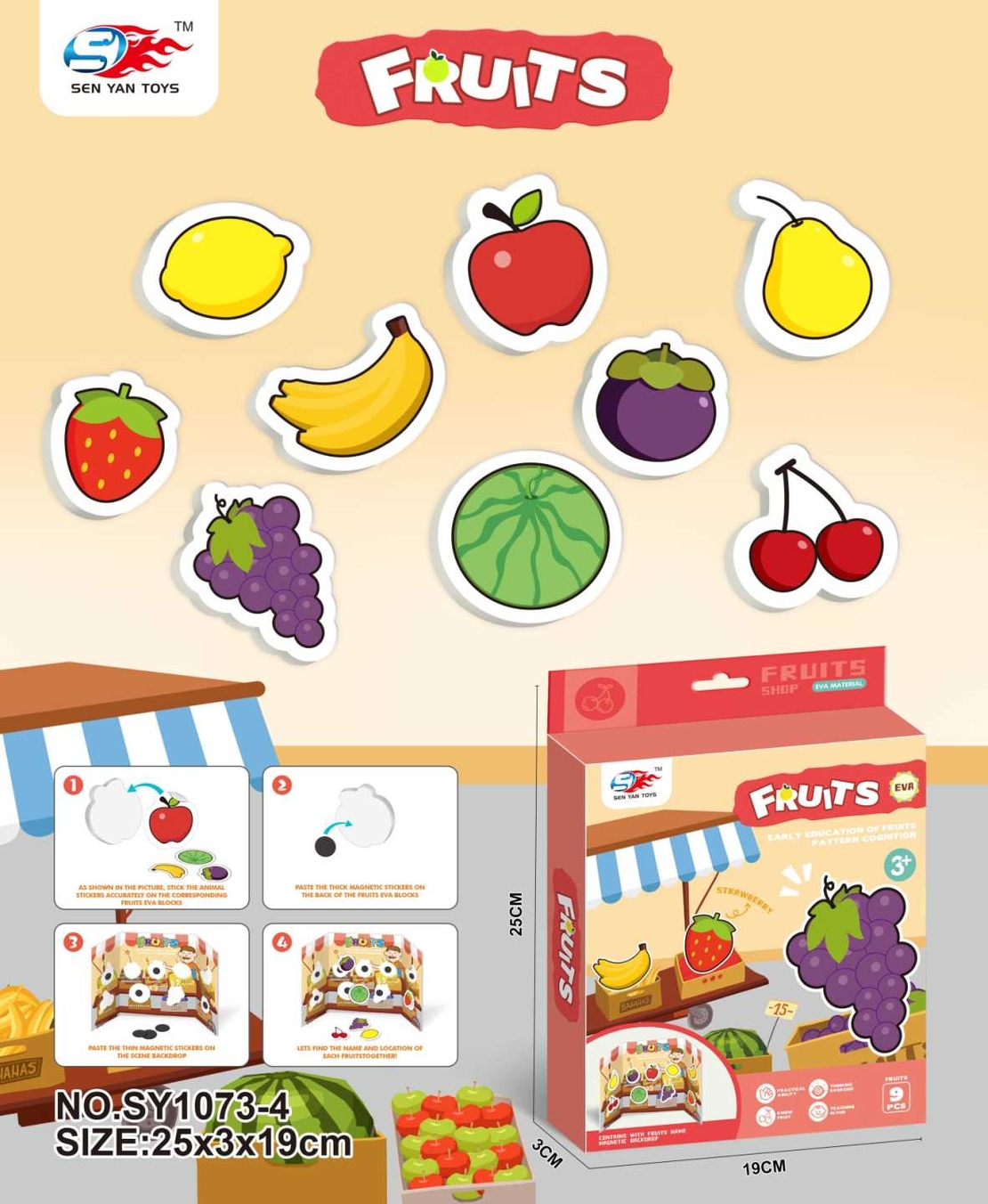 Joc interactiv - Pune fructele în locurile potrivite - EVASY1073-4 - 222283