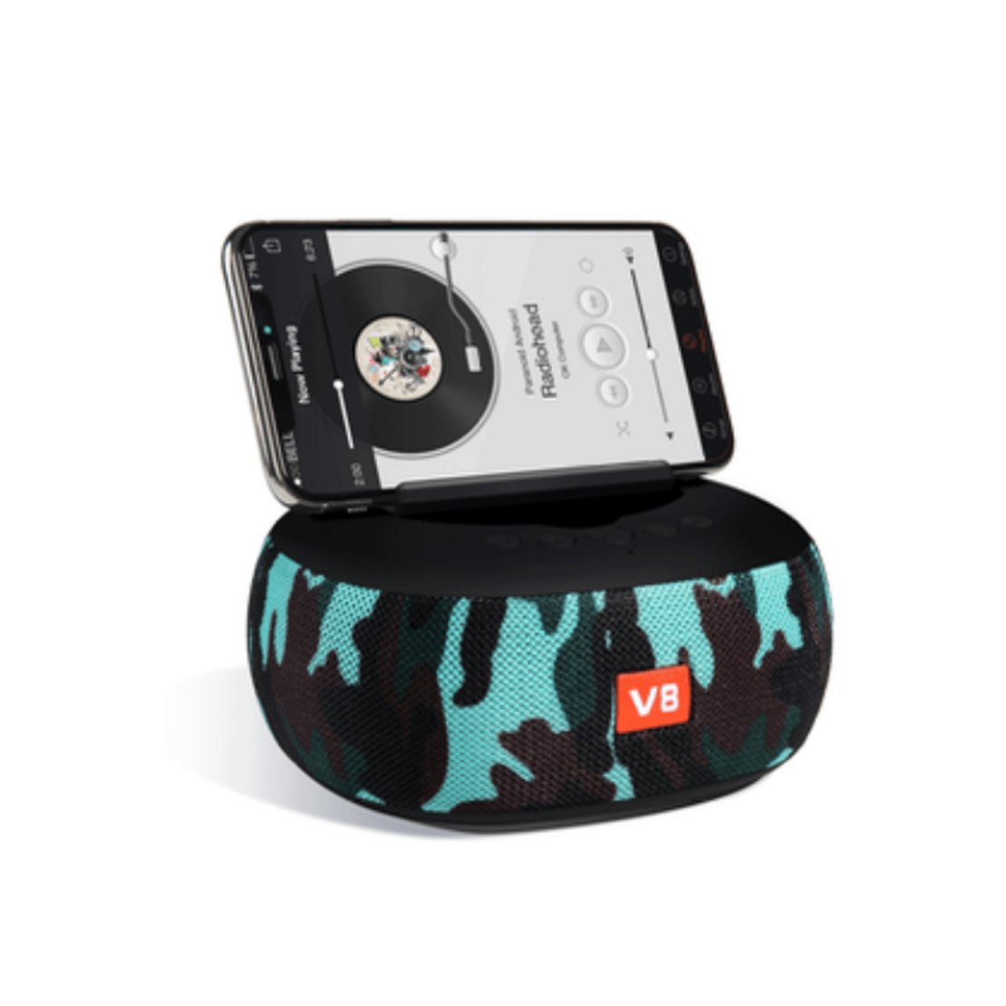 Difuzor Bluetooth wireless cu suport smartphone - V8 - 716880 - Army